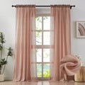 Blush Pink Sheer Cotton Linen Curtains 2 Panels E202688