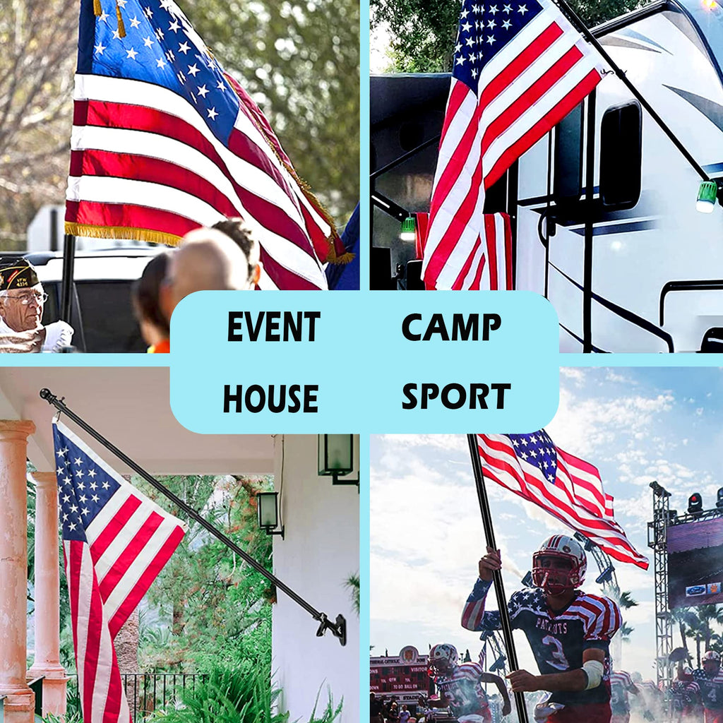 6FT Tangle Free Spinning Metal Flag Pole Kit with 3x5 Flag A845753