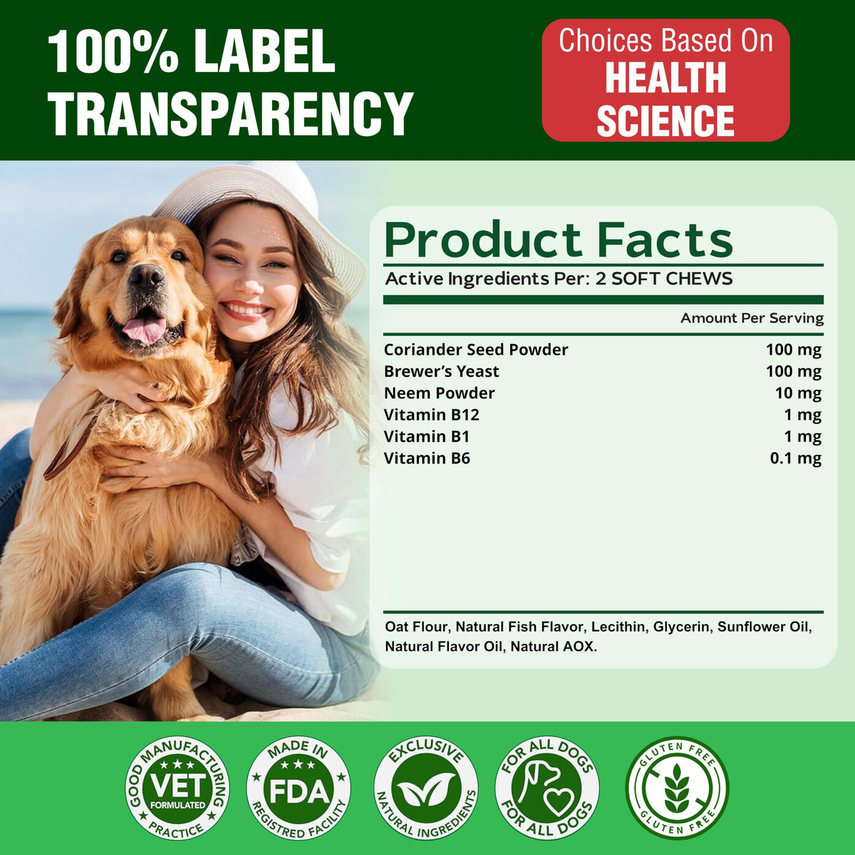Flea and Tick Chewables for Dogs Chicken 120 Soft Treats Q765502