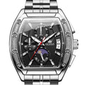 Men Big Square Face Chronograph Stainless Steel Dress Watch F20712
