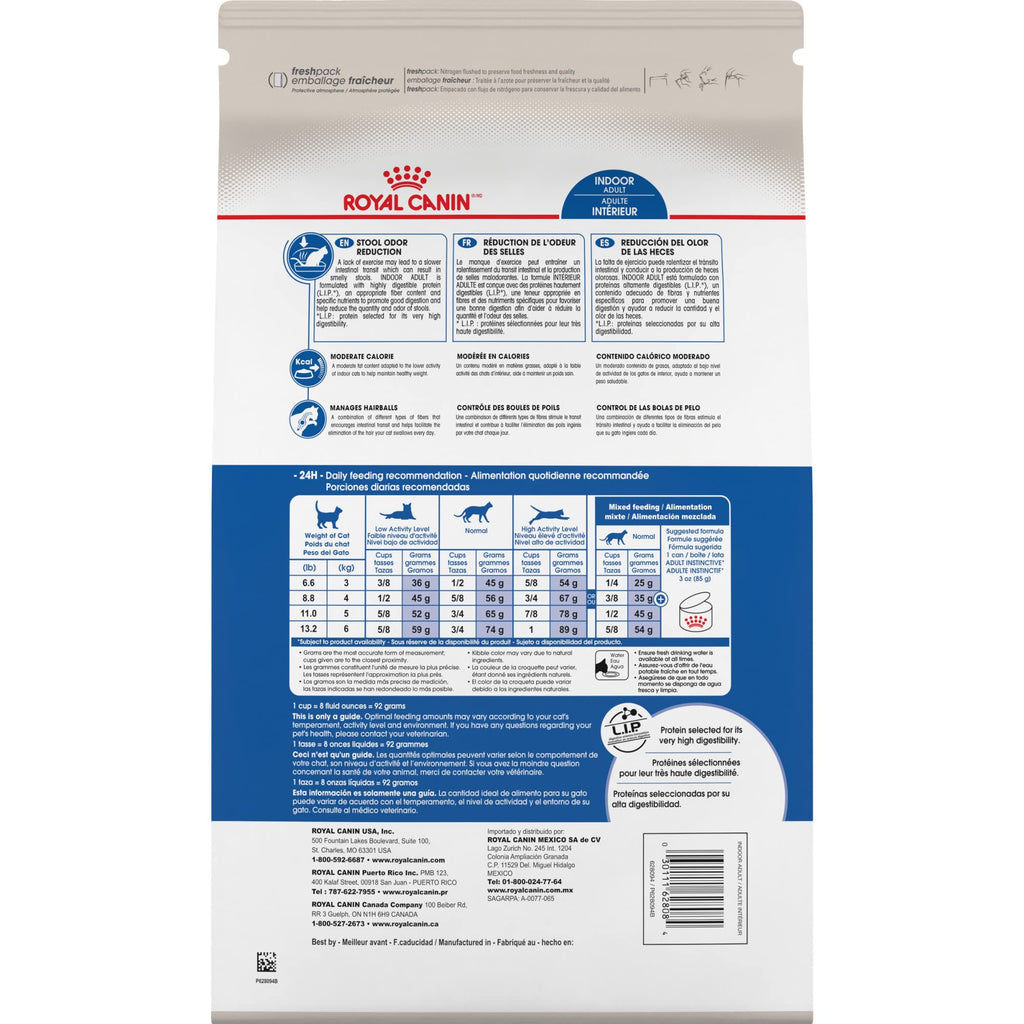 Indoor Adult Dry Cat Food 15 lb Bag R10329