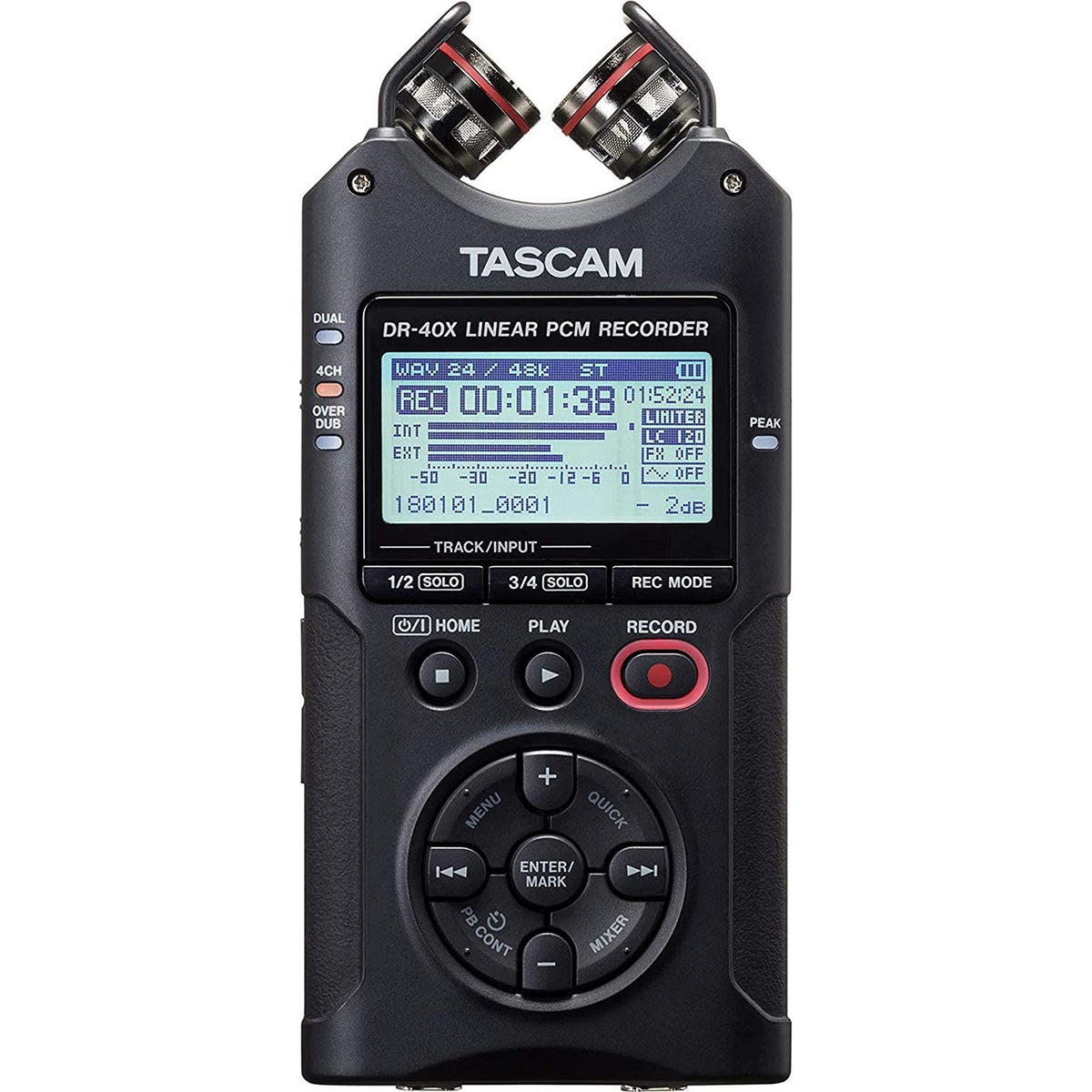 4-Track Portable Handheld Field Recorder with 2 XLR/TRS Inputs W306584