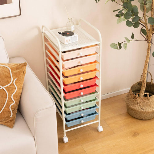 10 Drawers Rolling Storage Cart with Wheels A9012