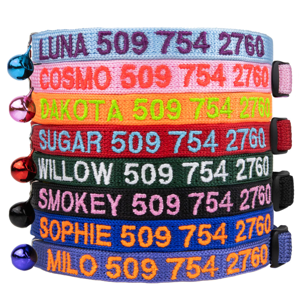 Personalized Cat Collars with Breakaway Safety Release Buckle O99035