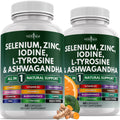 Selenium Zinc Iodine L Tyrosine Ashwagandha Supplement 120 Count L4583