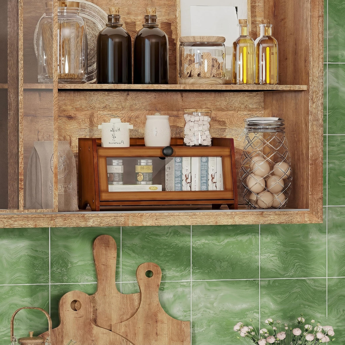 Brown Bamboo Bread Box F61763