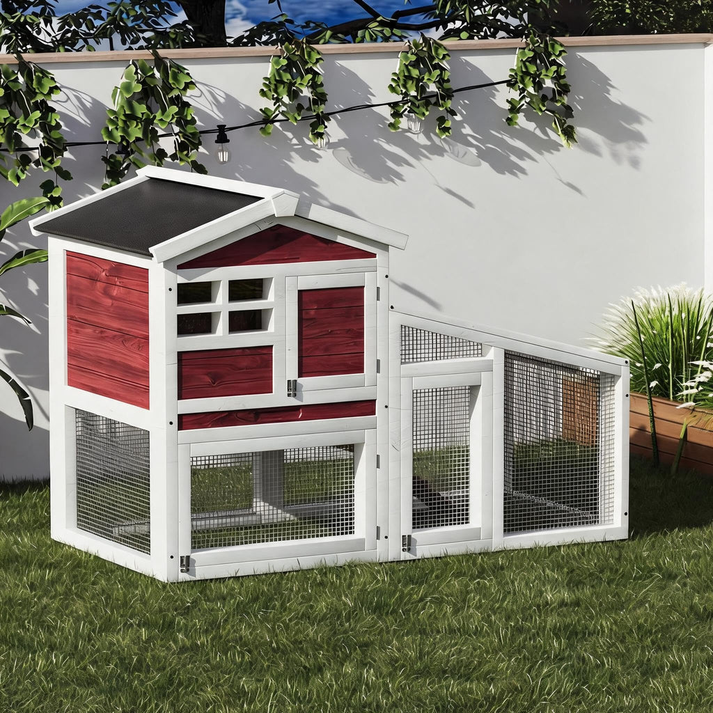 Weatherproof Wooden Rabbit Hutch C393