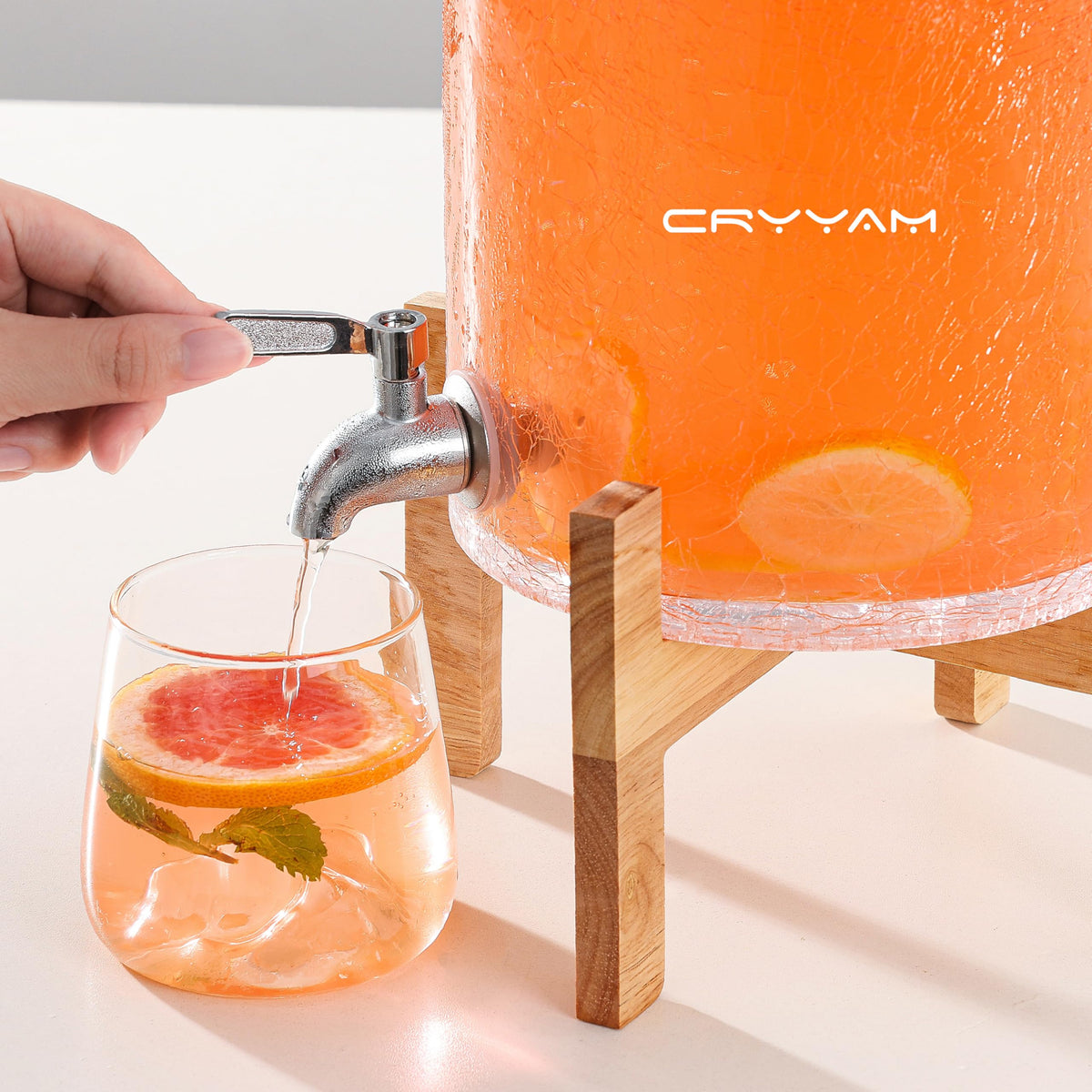 2 Gallon Glass Drink Dispenser with Stand E14534