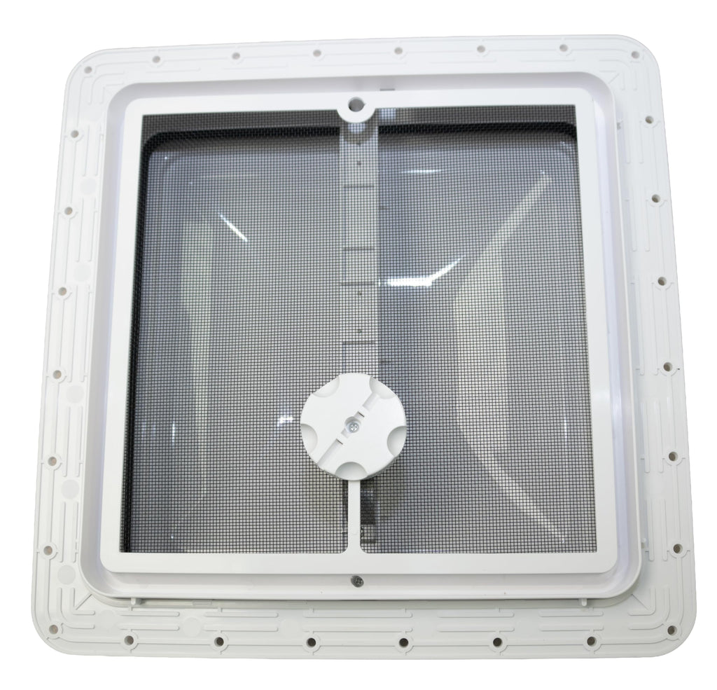 14" RV Roof Vent with White Lid and Manual Crank R76141